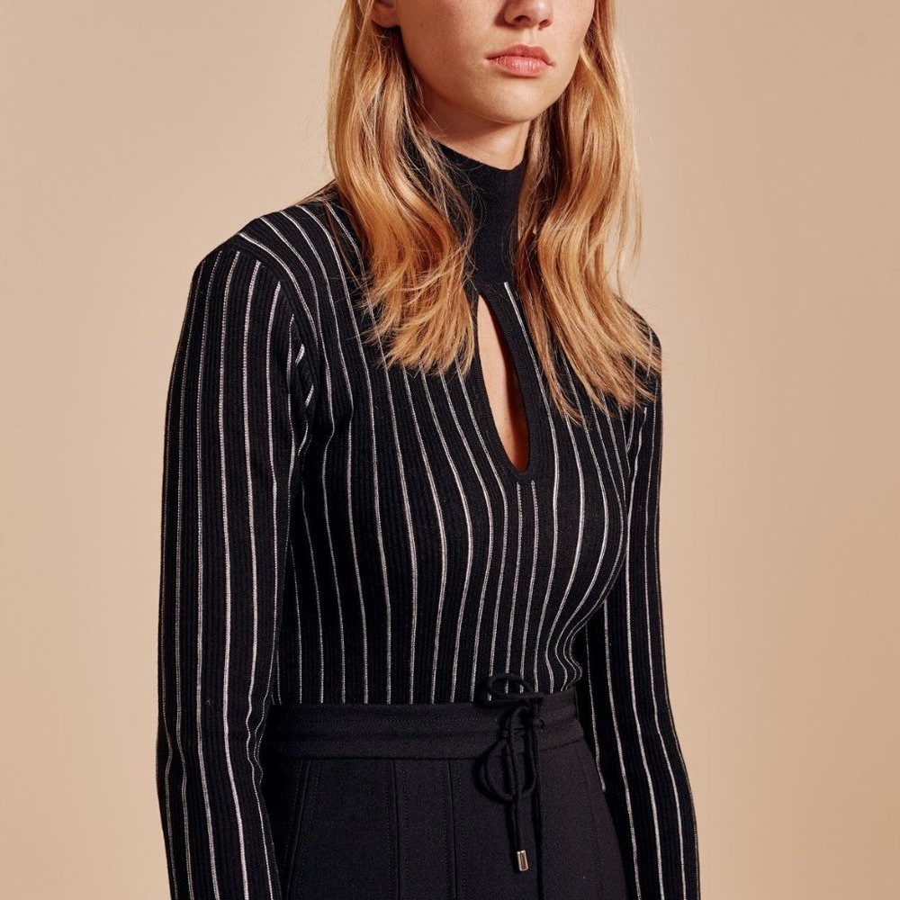 NWT Cmeo Collective Era Knit Top Black -XXS